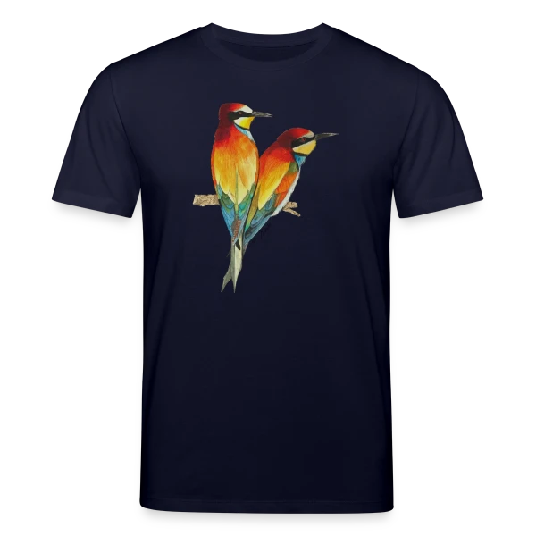 Maquette de T-shirt bio CREATOR Stanley/Stella Unisexe « Guêpiers d'Europe Colorés » à personnaliser