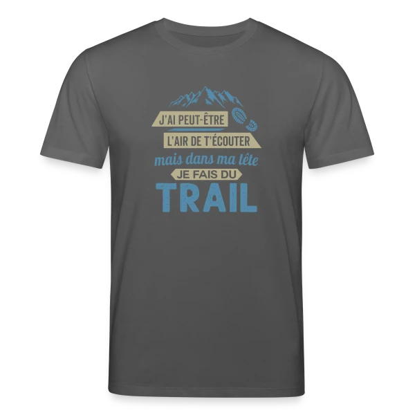 Maquette de T-shirt bio CREATOR Stanley/Stella Unisexe « Dans ma Tête, je Fais du Trail Running » à personnaliser