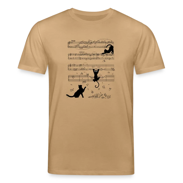 Maquette de T-shirt bio CREATOR Stanley/Stella Unisexe « Chats Musiciens Partitions » à personnaliser