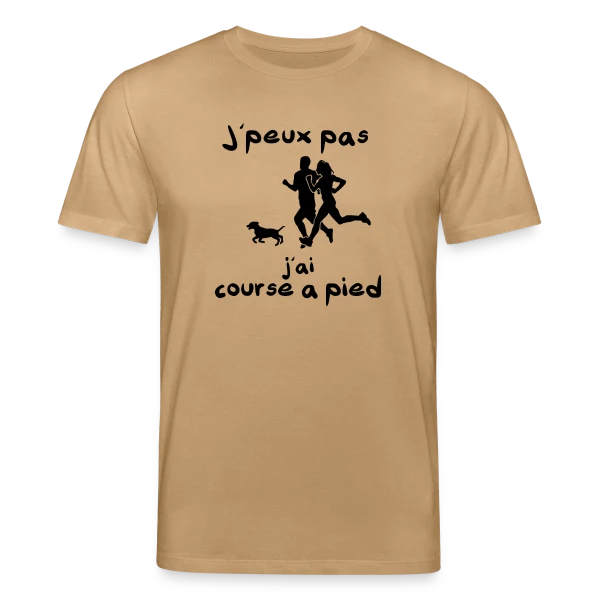 Maquette de T-shirt bio CREATOR Stanley/Stella Unisexe « J'peux pas, j'ai Course à Pied (Jogging, Running) » à personnaliser
