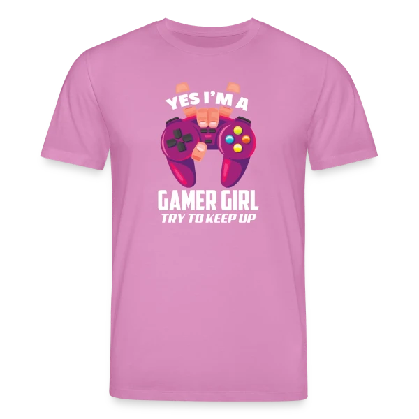 Maquette de T-shirt bio CREATOR Stanley/Stella Unisexe « Gamer Girl : Les Filles Aussi Zappent ! » à personnaliser