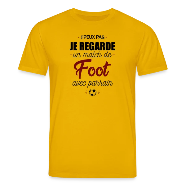 Maquette de T-shirt bio CREATOR Stanley/Stella Unisexe « J'peux pas, j'ai match de foot avec Parrain ! » à personnaliser