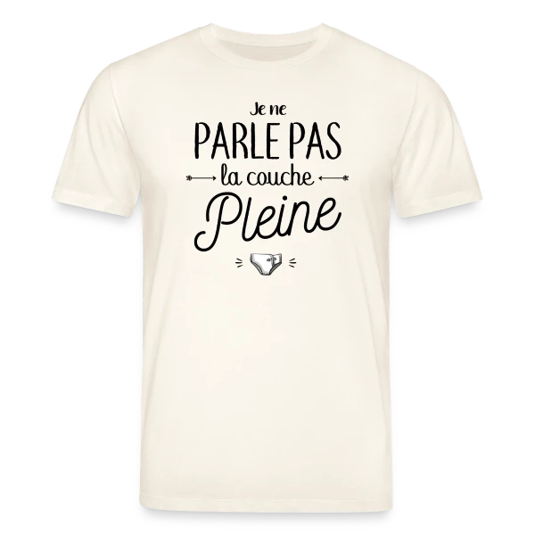 Maquette de T-shirt bio CREATOR Stanley/Stella Unisexe « Je Ne Parle Pas La Couche Pleine » à personnaliser