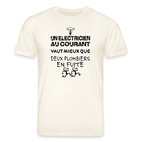 Maquette de T-shirt bio CREATOR Stanley/Stella Unisexe « Électricien au Courant | T-Shirt Humour Pro du Câble » à personnaliser