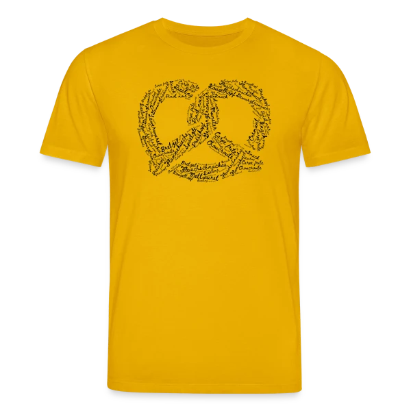 Maquette de T-shirt bio CREATOR Stanley/Stella Unisexe « Brezel Mots Alsaciens Gourmands » à personnaliser