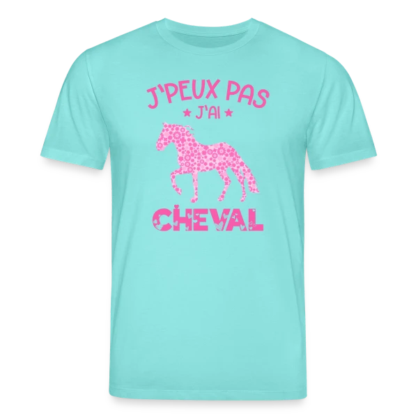Maquette de T-shirt bio CREATOR Stanley/Stella Unisexe « J'peux Pas J'ai Cheval Rose » à personnaliser