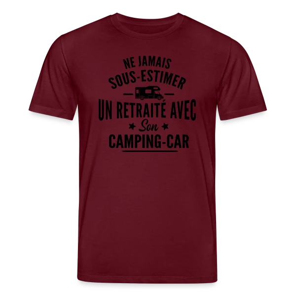 Maquette de T-shirt bio CREATOR Stanley/Stella Unisexe « Ne Jamais Sous-Estimer un Retraité en Camping-Car » à personnaliser