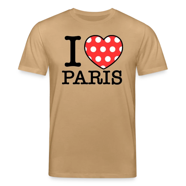 Maquette de T-shirt bio CREATOR Stanley/Stella Unisexe « J'aime Paris Pois » à personnaliser