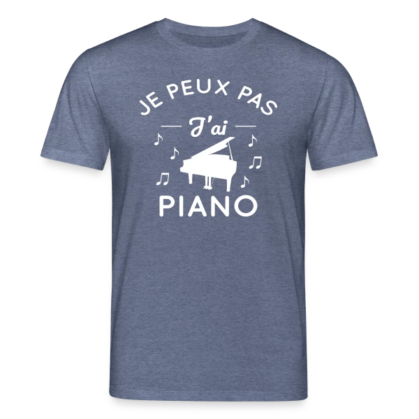 Maquette de T-shirt bio CREATOR Stanley/Stella Unisexe « Je Peux Pas J'ai Piano : L'Excuse Parfaite du Pianiste » à personnaliser