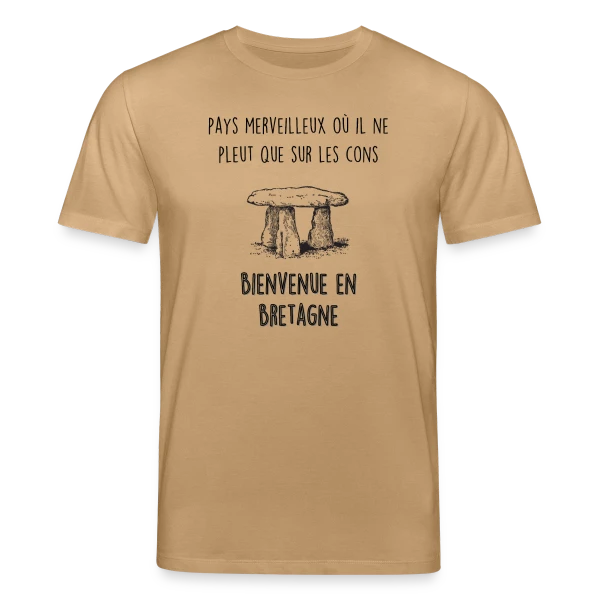 Maquette de T-shirt bio CREATOR Stanley/Stella Unisexe « Bretagne Dolmen Humour » à personnaliser