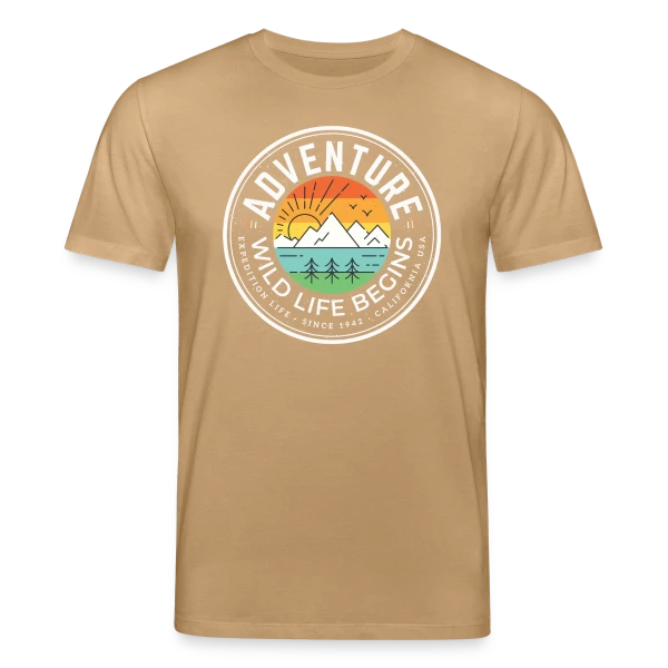 Maquette de T-shirt bio CREATOR Stanley/Stella Unisexe « Lever de Soleil Montagneux » à personnaliser