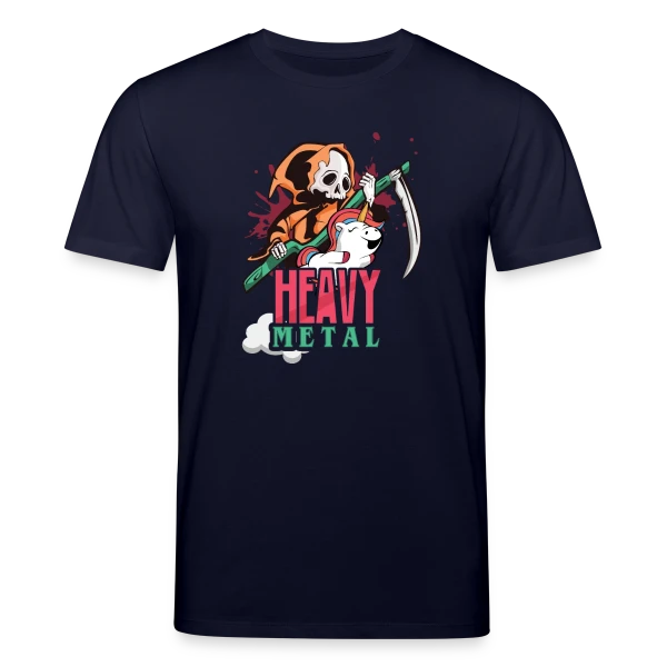 Maquette de T-shirt bio CREATOR Stanley/Stella Unisexe « Squelette Guitariste Heavy Metal » à personnaliser