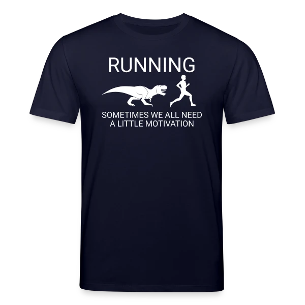 Maquette de T-shirt bio CREATOR Stanley/Stella Unisexe « Dinosaure Coureur - Motivation Running » à personnaliser