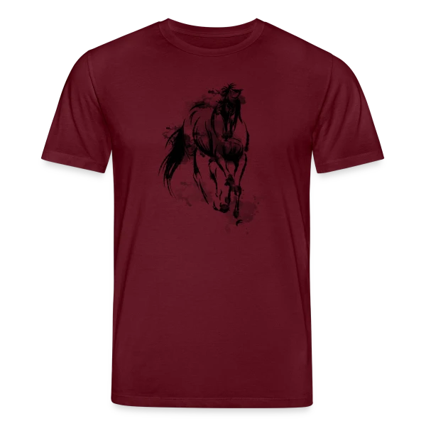 Maquette de T-shirt bio CREATOR Stanley/Stella Unisexe « Cheval Galop Aquarelle » à personnaliser
