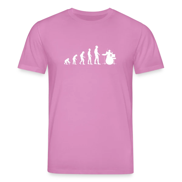 Maquette de T-shirt bio CREATOR Stanley/Stella Unisexe « Évolution Batteur – L'Humour Rythmé » à personnaliser