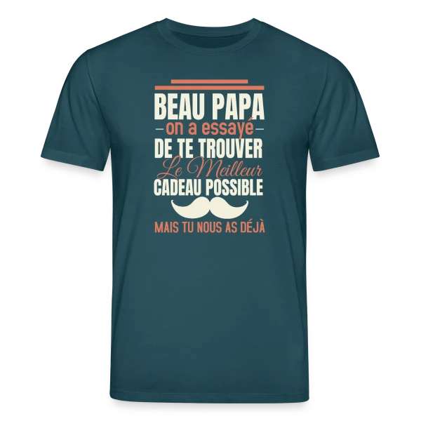 Maquette de T-shirt bio CREATOR Stanley/Stella Unisexe « Beau Papa, le Meilleur Cadeau C'est Toi ! Humour » à personnaliser
