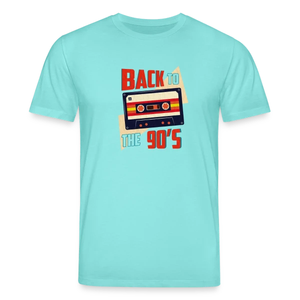 Maquette de T-shirt bio CREATOR Stanley/Stella Unisexe « Retour aux Années 90 Cassette » à personnaliser