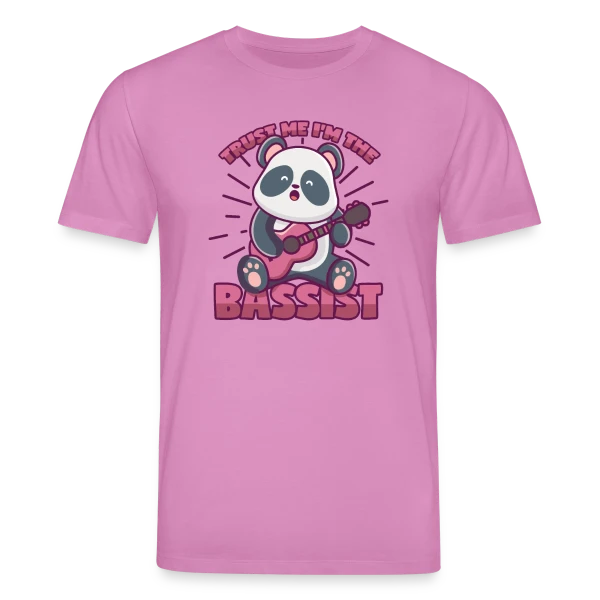 Maquette de T-shirt bio CREATOR Stanley/Stella Unisexe « Panda Bassiste Confiance » à personnaliser