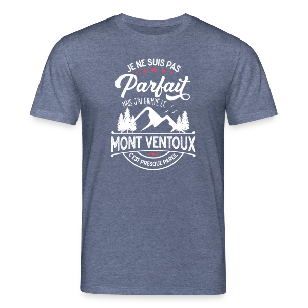 Maquette de T-shirt bio CREATOR Stanley/Stella Unisexe « Ascension du Mont Ventoux : Presque Parfait, J'ai Grimpé le Ventoux ! » à personnaliser