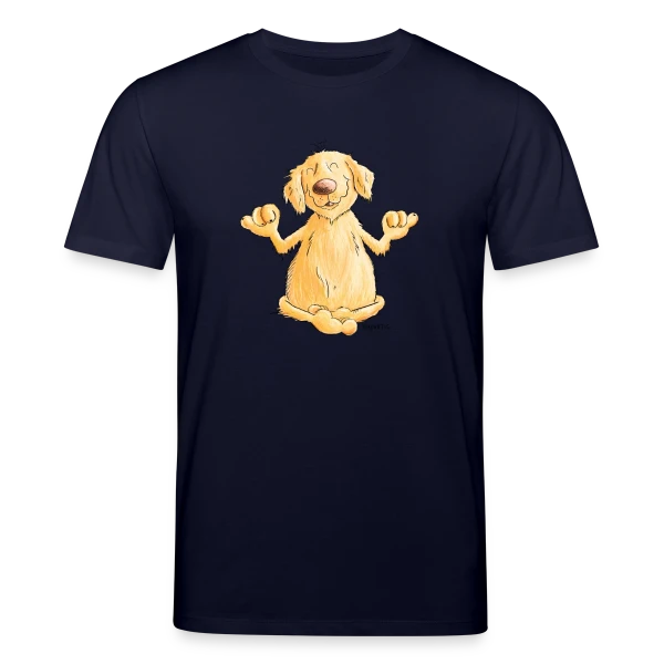 Maquette de T-shirt bio CREATOR Stanley/Stella Unisexe « Golden Retriever Yogi Relax | T-shirt Chien Rigolo » à personnaliser