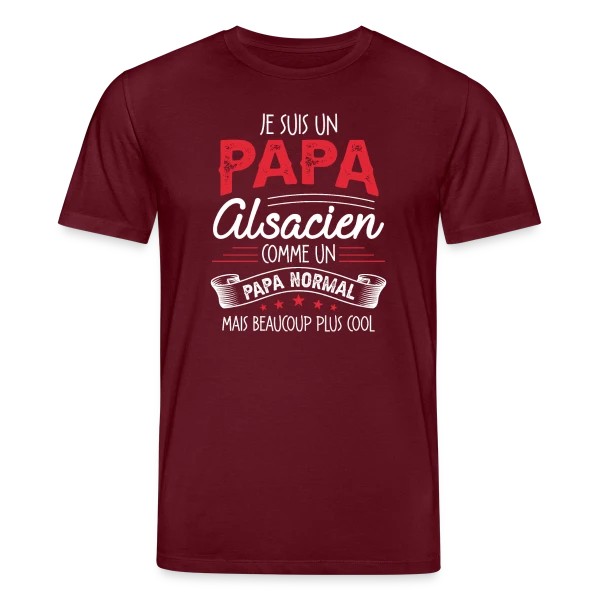 Maquette de T-shirt bio CREATOR Stanley/Stella Unisexe « Papa Alsacien : Comme un Papa Normal, Mais Plus Cool ! » à personnaliser