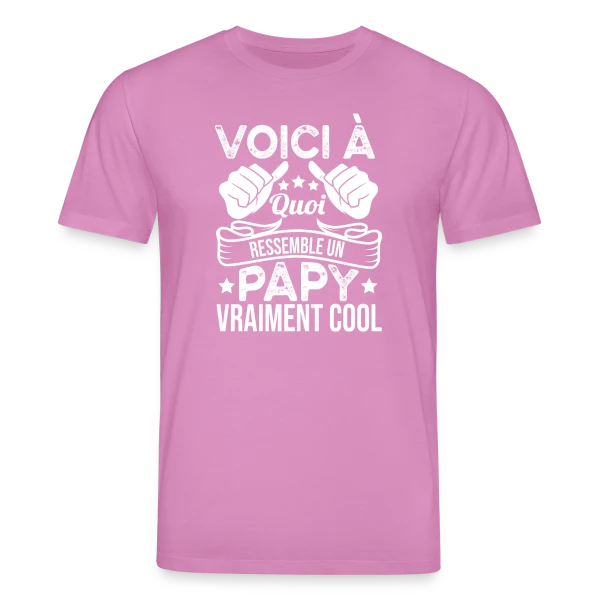 Maquette de T-shirt bio CREATOR Stanley/Stella Unisexe « Mon Papy Vraiment Cool ! » à personnaliser