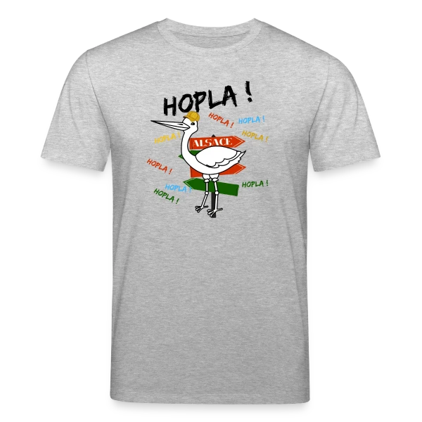 Maquette de T-shirt bio CREATOR Stanley/Stella Unisexe « Cigogne Hopla Alsace » à personnaliser