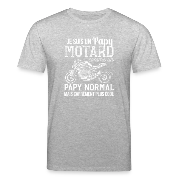 Maquette de T-shirt bio CREATOR Stanley/Stella Unisexe « Papy Motard Cool : Comme un Papy Normal, Mais en Mieux ! » à personnaliser