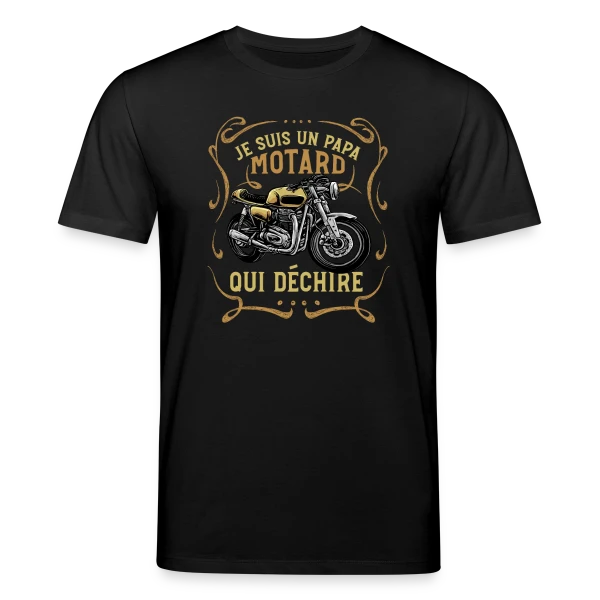 Maquette de T-shirt bio CREATOR Stanley/Stella Unisexe « Papa Motard Qui Déchire - Cadeau Humour Moto » à personnaliser