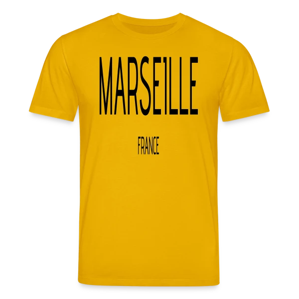 Maquette de T-shirt bio CREATOR Stanley/Stella Unisexe « Marseille France Typographie » à personnaliser