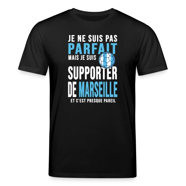 Maquette de T-shirt bio CREATOR Stanley/Stella Unisexe « Supporter de l'OM : Humour Marseillais » à personnaliser