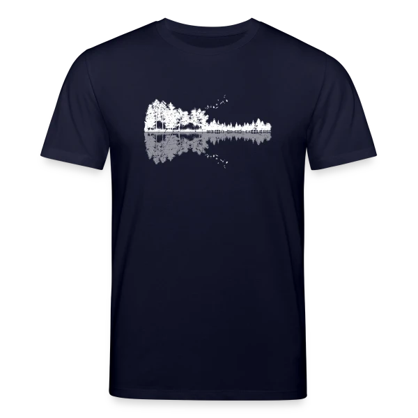 Maquette de T-shirt bio CREATOR Stanley/Stella Unisexe « Guitare Nature Silhouette : Mélodie Forestière et Animale » à personnaliser