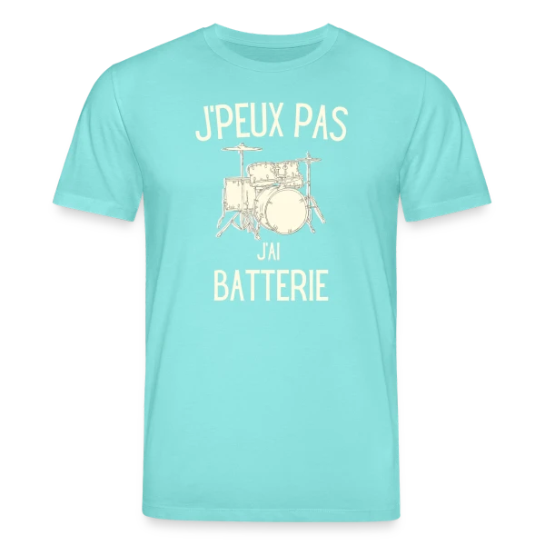 Maquette de T-shirt bio CREATOR Stanley/Stella Unisexe « J'peux Pas J'ai Batterie » à personnaliser