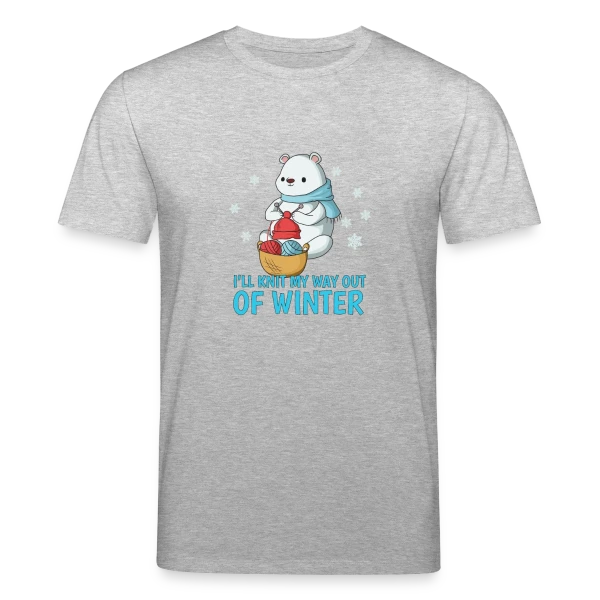 Maquette de T-shirt bio CREATOR Stanley/Stella Unisexe « Ours Polaire Tricote l'Hiver » à personnaliser