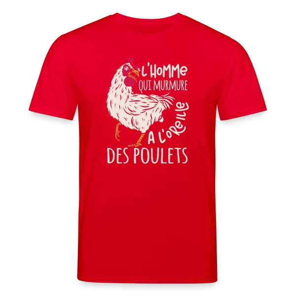 Maquette de T-shirt bio CREATOR Stanley/Stella Unisexe « L'Homme Qui Murmure à l'Oreille des Poulets » à personnaliser