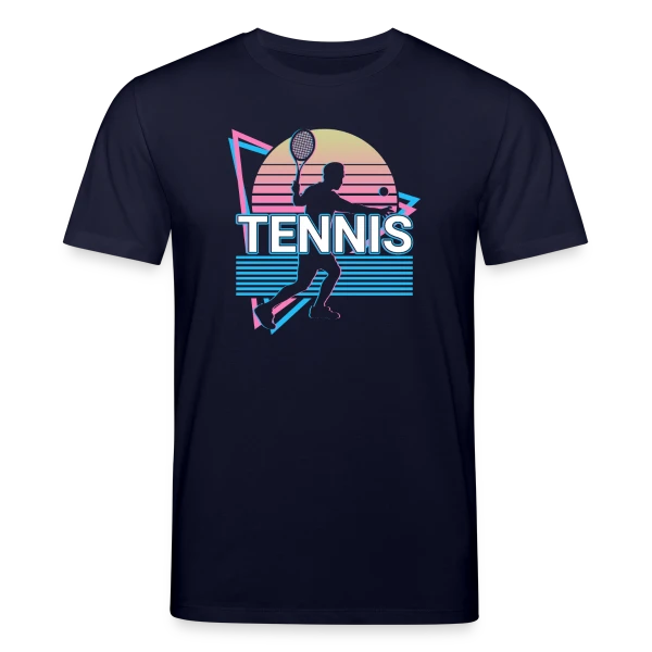 Maquette de T-shirt bio CREATOR Stanley/Stella Unisexe « Joueur de Tennis Vaporwave Rétro Esthétique » à personnaliser