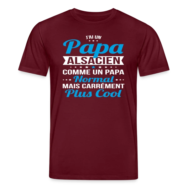 Maquette de T-shirt bio CREATOR Stanley/Stella Unisexe « Papa Alsacien Plus Cool » à personnaliser