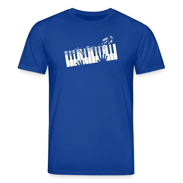 Maquette de T-shirt bio CREATOR Stanley/Stella Unisexe « Clavier de Piano & Notes de Musique Élégantes » à personnaliser