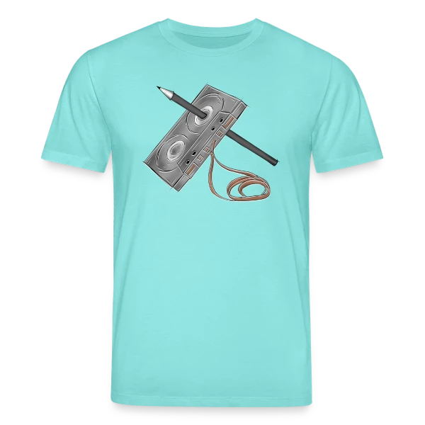 Maquette de T-shirt bio CREATOR Stanley/Stella Unisexe « Cassette et Crayon Esquisse » à personnaliser