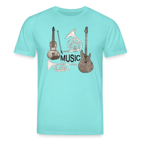 Maquette de T-shirt bio CREATOR Stanley/Stella Unisexe « Passion Musique : Instruments & Guitare » à personnaliser