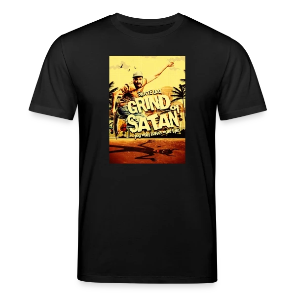 Maquette de T-shirt bio CREATOR Stanley/Stella Unisexe « Skate Satanique Vintage & Humour » à personnaliser