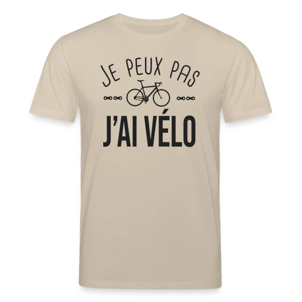 Maquette de T-shirt bio CREATOR Stanley/Stella Unisexe « Je Peux Pas J'ai Vélo - Humour Cycliste » à personnaliser