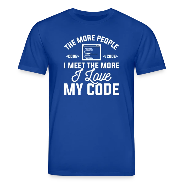 Maquette de T-shirt bio CREATOR Stanley/Stella Unisexe « 'I Love My Code' - Développeur Passionné » à personnaliser