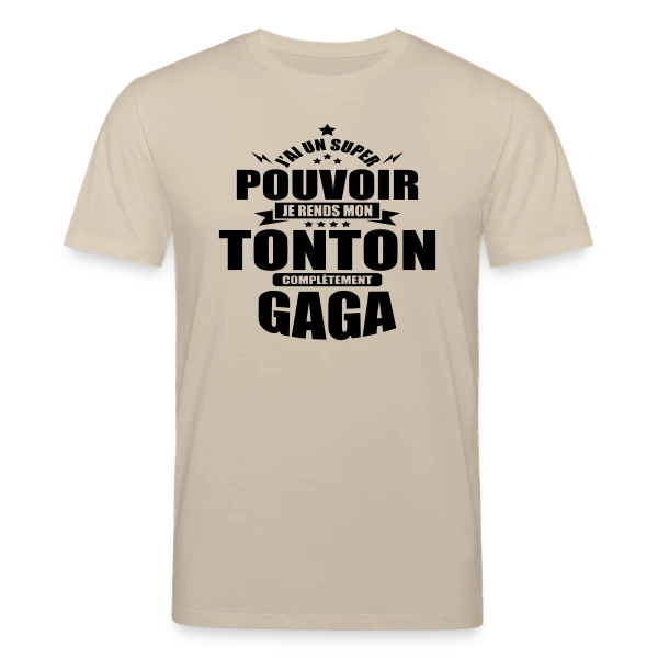 Maquette de T-shirt bio CREATOR Stanley/Stella Unisexe « Humour Tonton : Je Rends Mon Tonton Gaga » à personnaliser