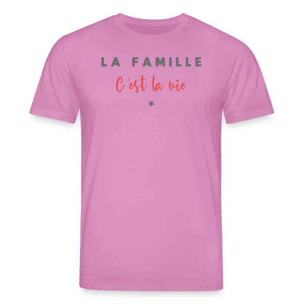 Maquette de T-shirt bio CREATOR Stanley/Stella Unisexe « La Famille C'est la Vie » à personnaliser