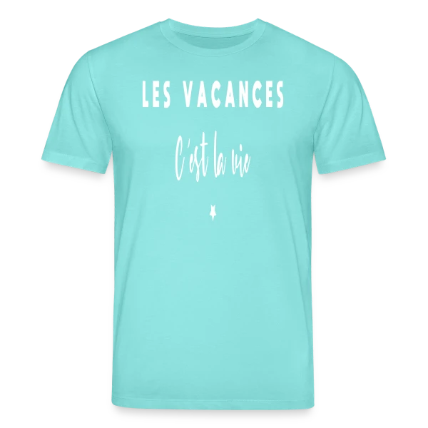 Maquette de T-shirt bio CREATOR Stanley/Stella Unisexe « Les Vacances, C'est la Vie : Évasion et Humour » à personnaliser
