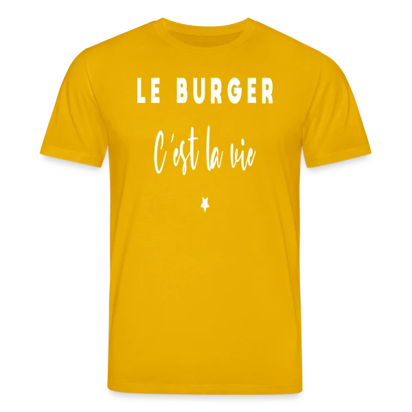 Maquette de T-shirt bio CREATOR Stanley/Stella Unisexe « Le Burger, C'est la Vie : Passion Gourmande » à personnaliser