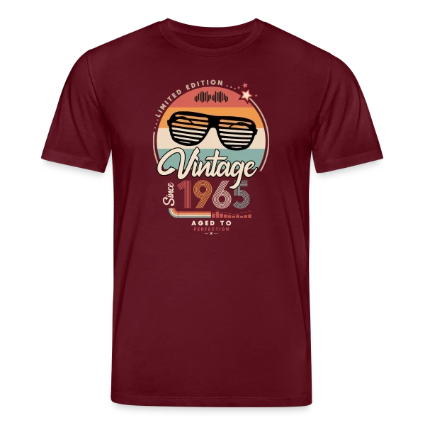 Maquette de T-shirt bio CREATOR Stanley/Stella Unisexe « Vintage Depuis 1965 : L'Année de Votre Légende » à personnaliser