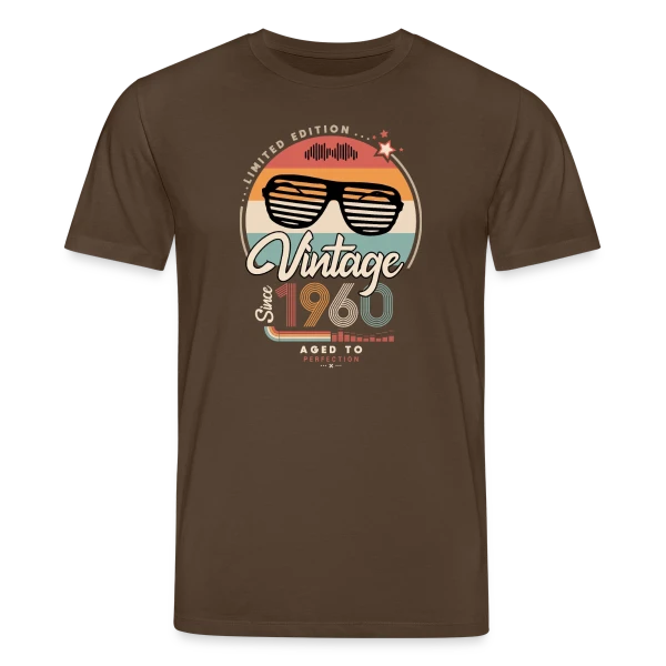 Maquette de T-shirt bio CREATOR Stanley/Stella Unisexe « Vintage Depuis 1960 : L'Année Fondatrice » à personnaliser