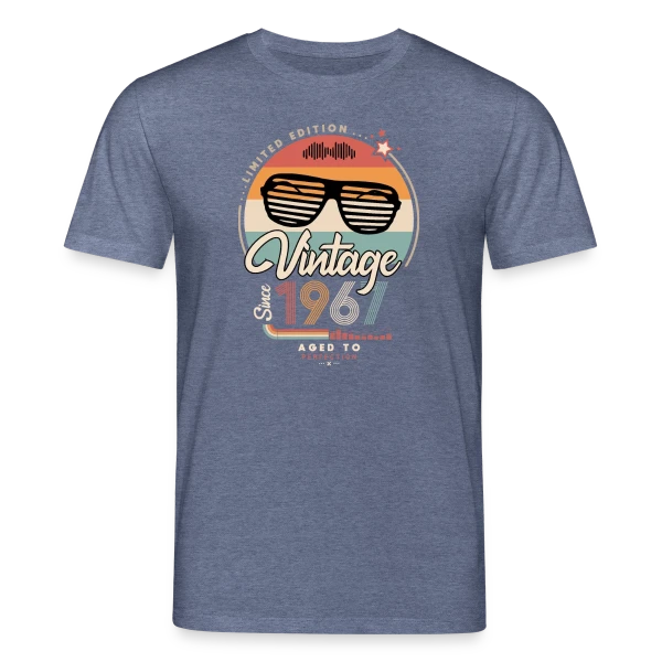 Maquette de T-shirt bio CREATOR Stanley/Stella Unisexe « Vintage Depuis 1967 : Authentique et Stylé » à personnaliser